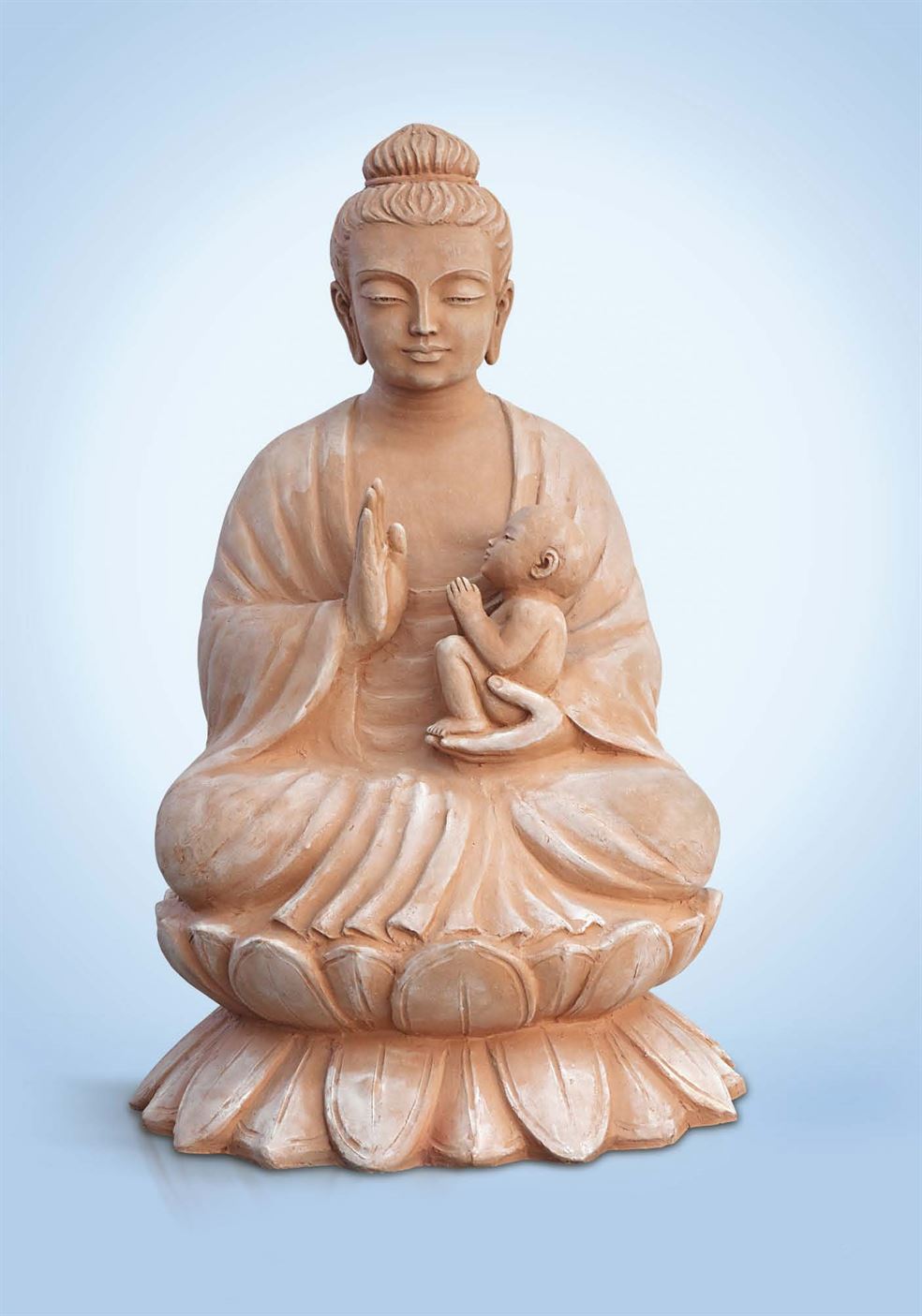 скульптура будда с ребенком