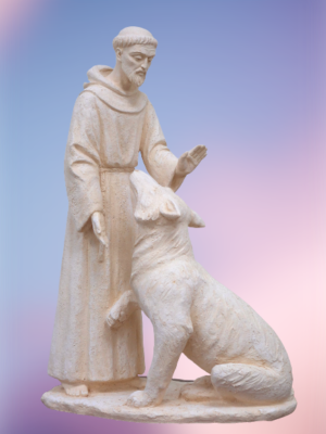 Saint Francis with a wolf. 2020 - franczisk asizskij removebg preview 3 300x400